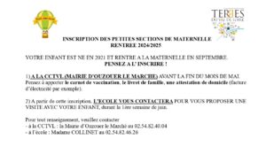 INSCRIPTION DES PETITES SECTIONS DE MATERNELLE Page 0001